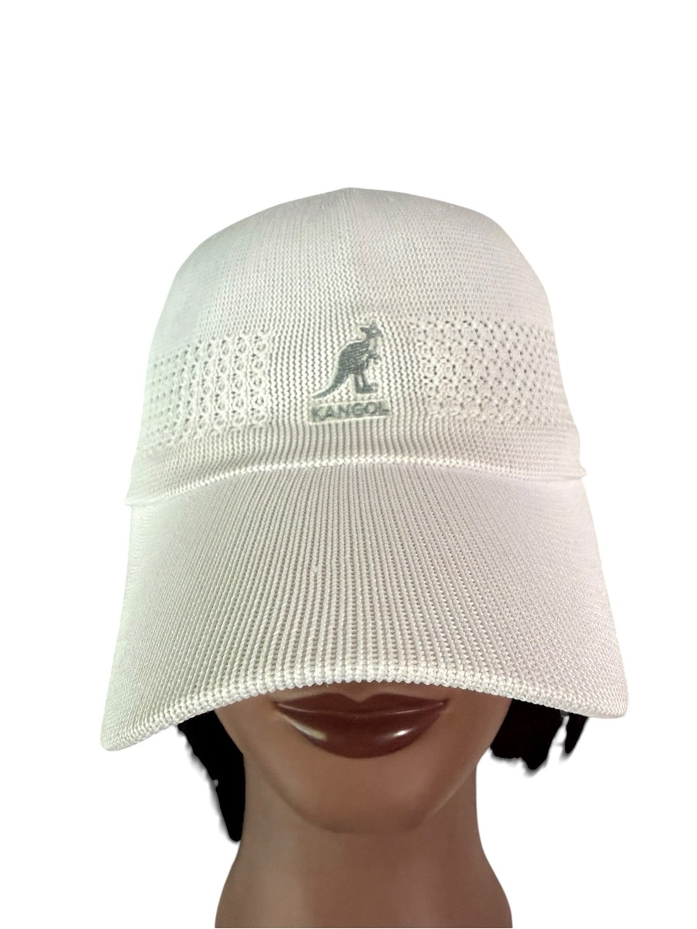 Kangol Tropic Ventair Spacecap White Mesh Knit Baseball Hat Mens Medium